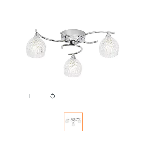 B&Q -  Luminosa Boyer 3 Light Semi Flush Multi Arm Ceiling Light ChromeG9 - Image 3