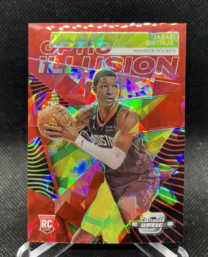 2022-23 Contenders Optic Jabari Smith Jr Optic Illusion RC Red Cracked Ice #7