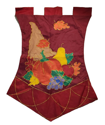 Jetmax Flag Banner Autumn Leaves Cornucopia Maroon Nylon w/ Gold ...