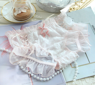 Cute Japanese Sweet Lolita Girls Mid Waist Briefs Underpants Underwear Panties