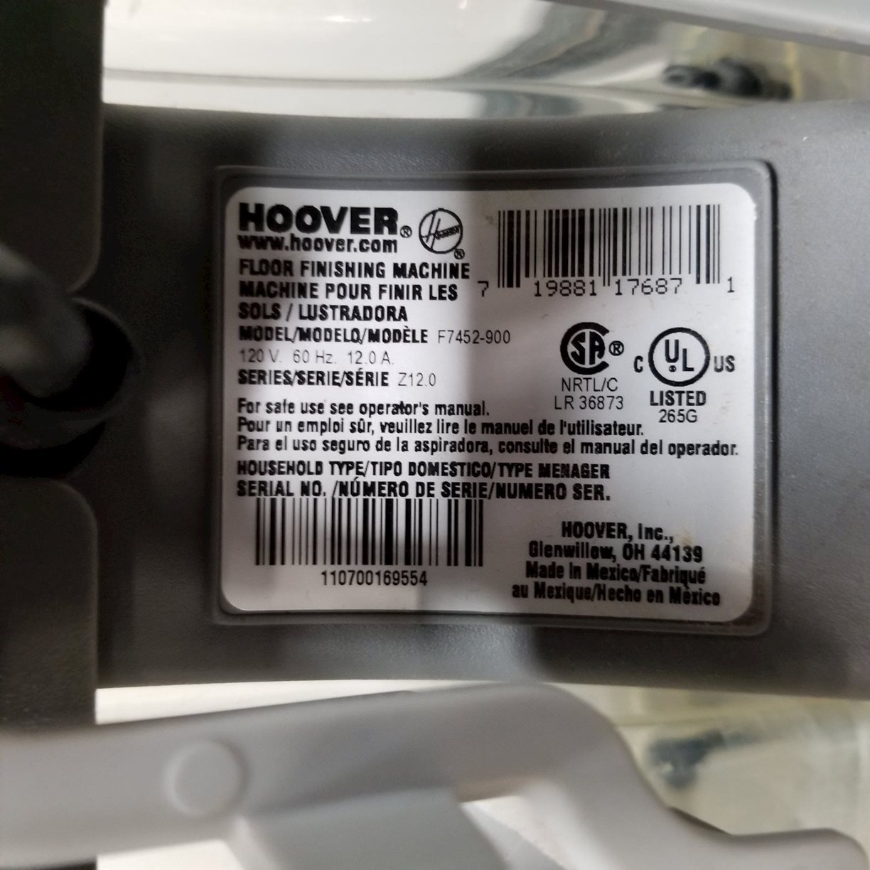 CLEAN! Hoover Steam Vac Vacuum Carpet/Hard Floor Cleaner F7452900