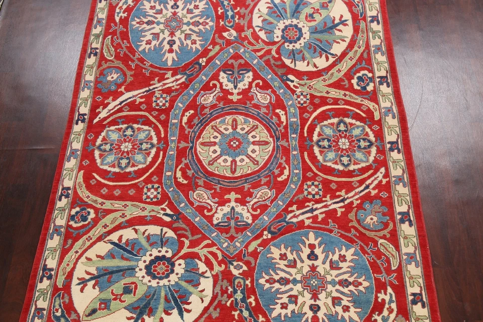 Vegetable Dye Super Kazak Art And Crafts Oriental Area Rug Handmade Wool 7'x10' - Image 3 of 4