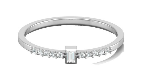 Bague Bande En Moissanite Charles & Colvard - 0.50 Carat - Or 10k - Taille 7 - Neuf