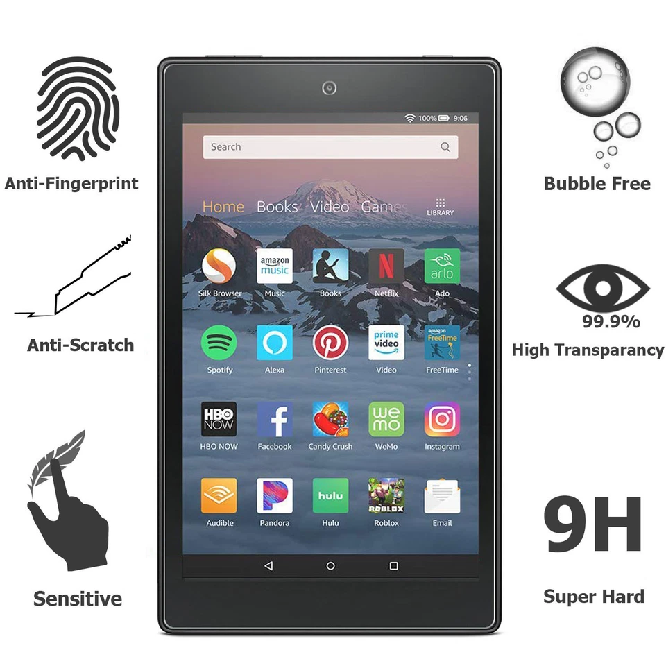 2X Premium Tempered Glass Guard Screen Protector Saver For Amazon Fire HD Tablet - Image 3 of 3