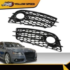 Fit For 08-12 Audi A4 B8 S-line S4 Bumper Honeycomb Fog Light Lamp Cover Grille