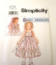 SIMPLICITY 5712 DAISY KINGDOM DRESS PATTERN 2,3,4 GIRLS TODDLER