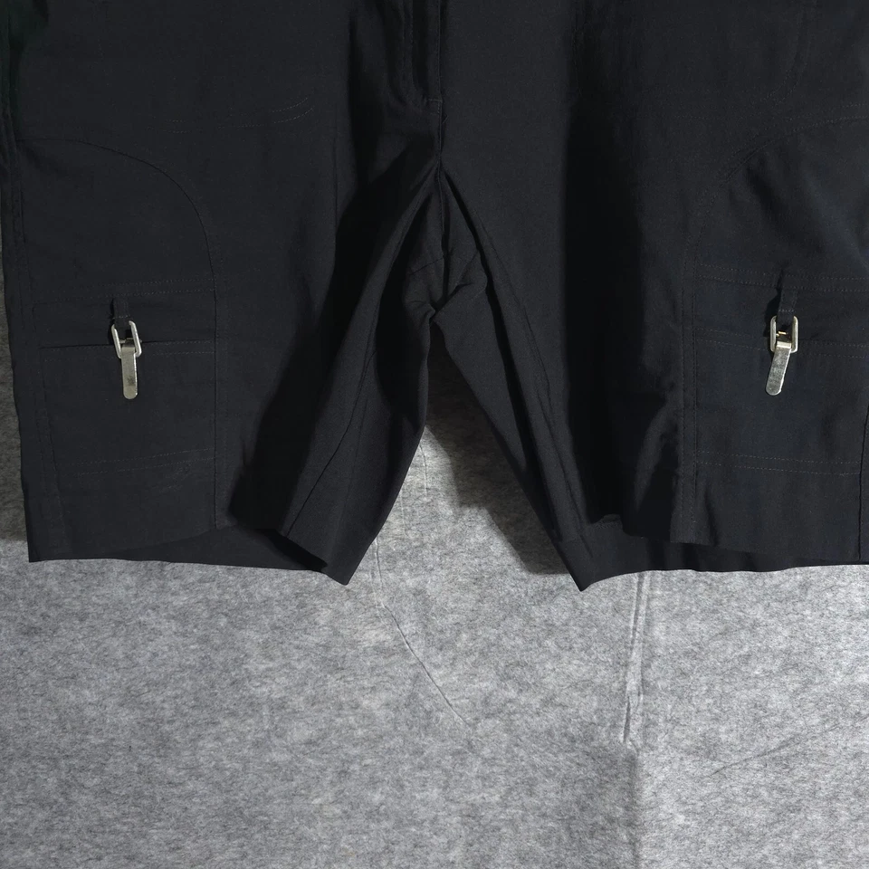 Jamie Sadock Shorts Womens Size 18 Black Bermuda Golf Solid Nylon Pockets Zipper - Image 2 of 4