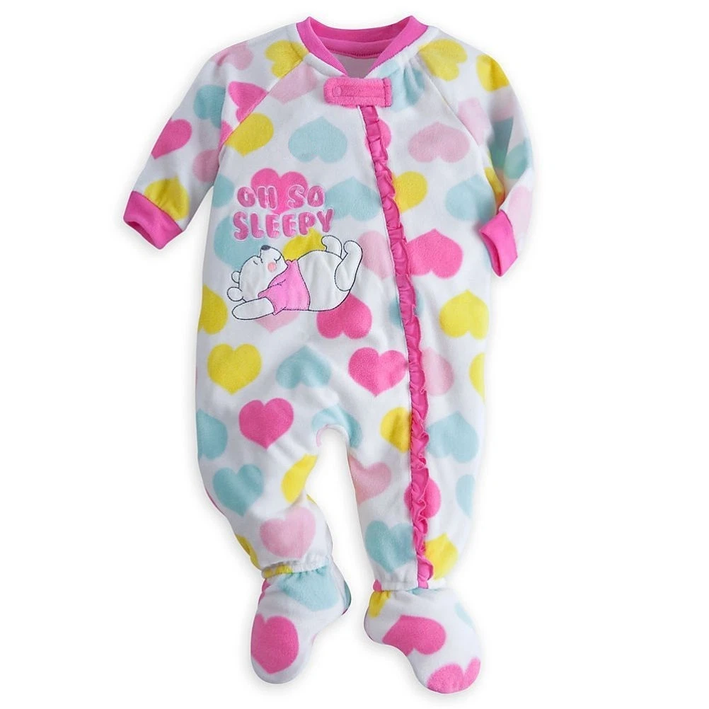 Disney Store Winnie The Pooh Little Girl Footed Blanket Sleeper