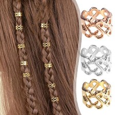 10Pcs Hair Braid Dread Dreadlock Beads Adjustable Braid Cuff Clip DIY