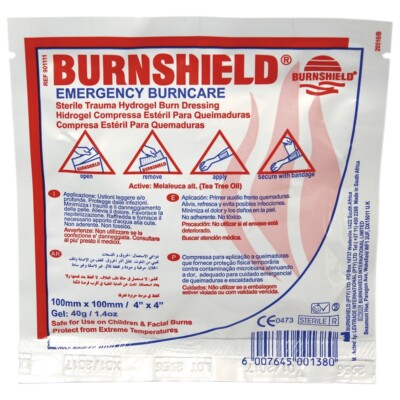 Steriler Brandwundverband | Burnshield | Kompresse | 10 x 10 cm | Hydrogel