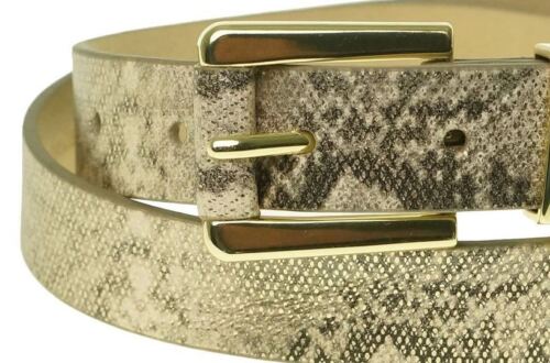 Style & Co. #SC799 Metallic Snake Print Belt Gold Women's L, XL - MSRP $36 - Picture 1 of 1