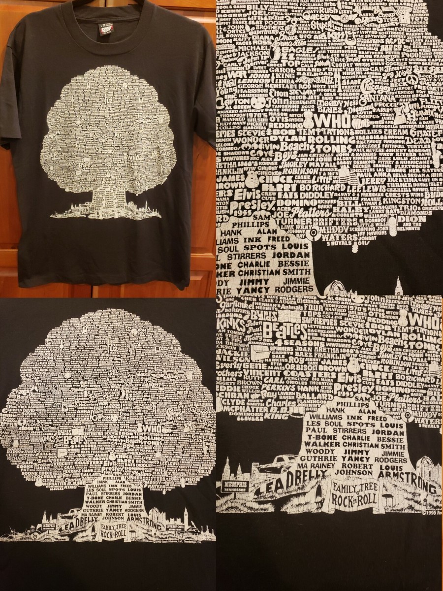 VTG 90s Family Tree Rock N Roll History Band Bowie Doors VTG 90s Family Tree Rock N Roll History Band Bowie Doors