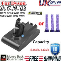6.0Ah For DYSON V7 Battery V6 V8 V10 Trigger Animal DC58 DC59 SV03 SV06 Filter