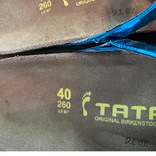 Tatami Birkenstock Fussbett Strap Sandals Turquoise Women's 9 - Picture 3 of 6