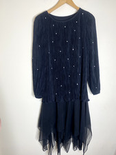Afterdark Dress Size M Black Net Skirt Gothic Whimsycore Goth Beads Layered
