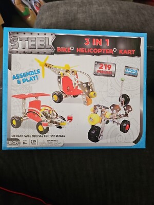 Anker 219 Piece Steel 3 In 1 Toy Building Set Bike & Helicopter & Kart Open Box