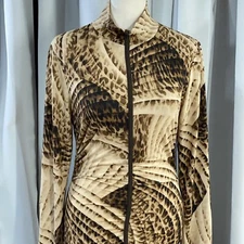 Win Win Dress Womens Medium Brown Abstract Animal Print Body Con Club Mini Club