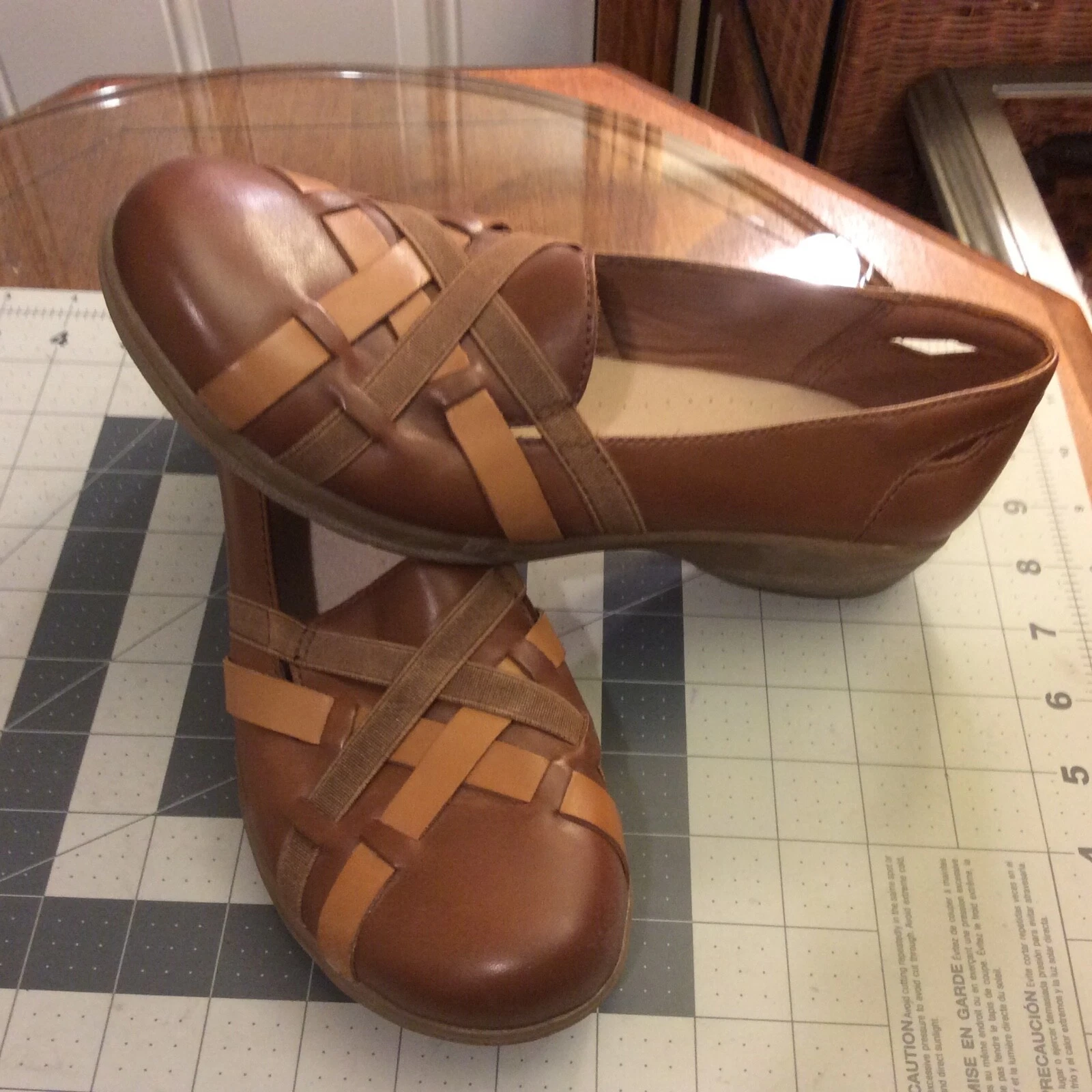 Scarpe slip on Clarks Collection in pelle mogano Cheyn Creek taglia 9M