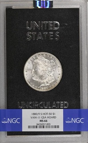 1880/9-S $1 Morgan Dollar - Hot 50 VAM-11 Overdate - GSA MS 66