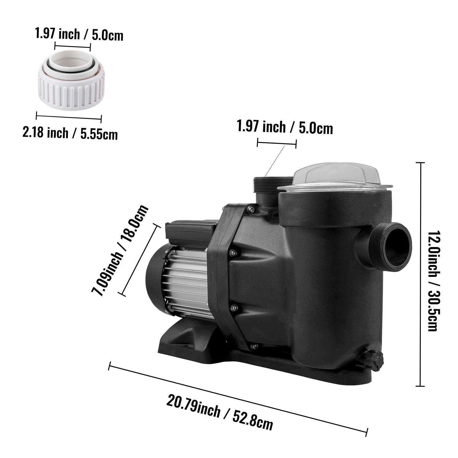 Pompe piscine silencieuse 230V contre eau trouble 1HP