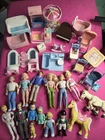 Lot of Vtg Fisher Price Loving Family Dolls + Pony + Nursey Bed Little Tykes