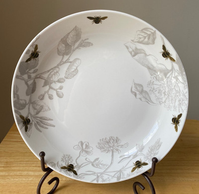 4 HARVEST GREEN STUDIO 9'' Honey Bee Pasta Bowls - England/China - VGUC