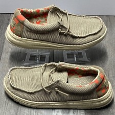 Kids Hey Dude Wally Youth Sox Tan Camo Slip On Shoes Size Y2-L3