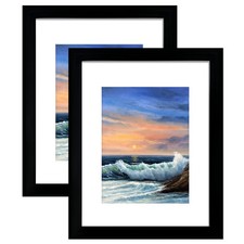 16x20 Frames For Wall, 2 Pack, Holds 11x14 With Mat Or 16x20 Without Mat, Black