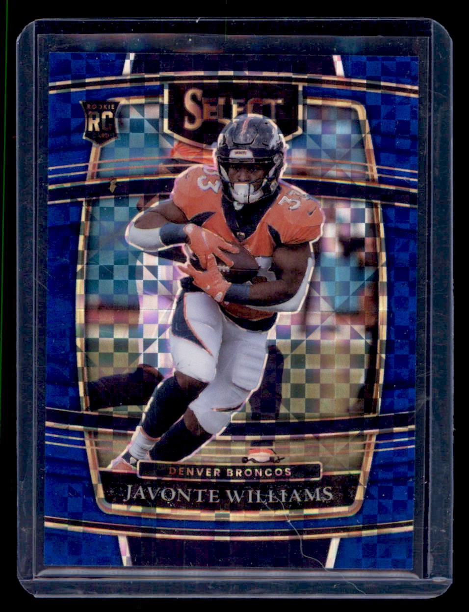 2021 Panini Select #57 Javonte Williams Blue Prizm #/199