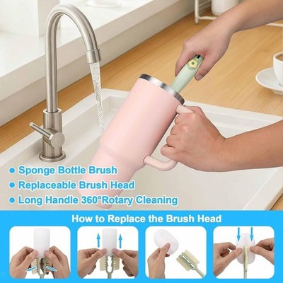 Cup Cleaner 5 in 1 Water Bottle Cleaning Brush for Dish Straw Coffee Tea Pot