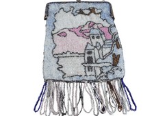 c1910 Beaded Handbag Art Nouveau Castle scene