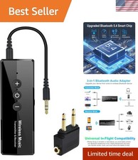 Wireless Bluetooth 5.4 Audio Transmitter for Airplane  Car - Hands-Free Calls
