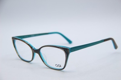 NEW OGI EVOLUTION 9221/1982 BROWN HORN BLUE AUTHENTIC FRAMES EYEGLASSES 52-16