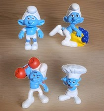 4 SMURFS McDonald's 3" Toy Figures 2011, Preowned