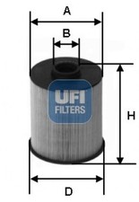 UFI Kraftstofffilter 26.077.00 Filtereinsatz für CR HONDA CIVIC IX ACCORD CW CU