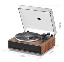 1 BY ONE High Fidelity Belt Drive Bluetooth Turntable with Built-in Speakers