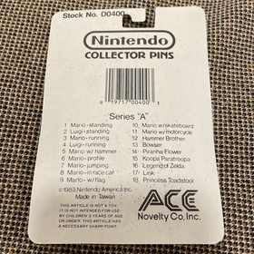 Nintendo Collector Pins Series "A" Super Mario Bros. Luigi No. 4 NES Era NEW!
