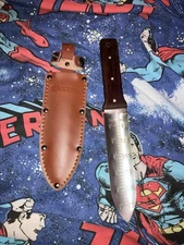 Black Iron Garden Knife Leather Sheath Weeding Digging Tool Japan