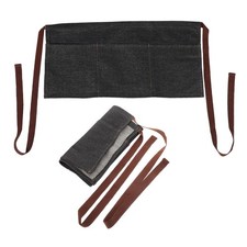 2pcs Waitress Apron with Pockets: Half Denim Server Apron with 3-pockets for