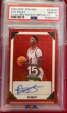 Marketplace image: PSA 10 AUTO ACE BAILEY '91 RED FLOOD GOLD CIRCLES VINYL SUPERFRACTOR RUTGERS SSP