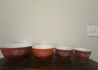 Pyrex Autumn Harvest Wheat Nested Mixing Bowls Set of 4 Vintage (401-404)