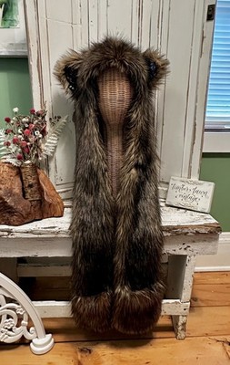 RARE SpiritHoods Fluffy Brown Bear Paisley Spirit Hood Rave Hat Faux Fur OG Bear SpiritHoods We Are All Animals Grizzly Brown Bear Spirit  main image 4