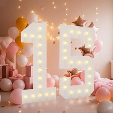 4FT Light Up Numbers, Marquee Numbers 4 Feet Tall Giant Number 15 Mosaic Big ...