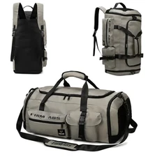 Gym Bag for Men & Women, 65L Large Capacity Travel Duffle Bag 3 in 1 Grey