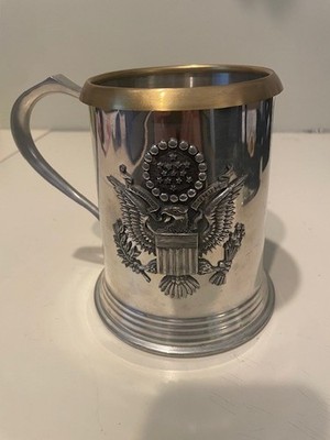 VINTAGE ANDINA PEWTER UNITED STATES E PLURIBUS UNUM EAGLE BEER STEIN New 5 1/2''