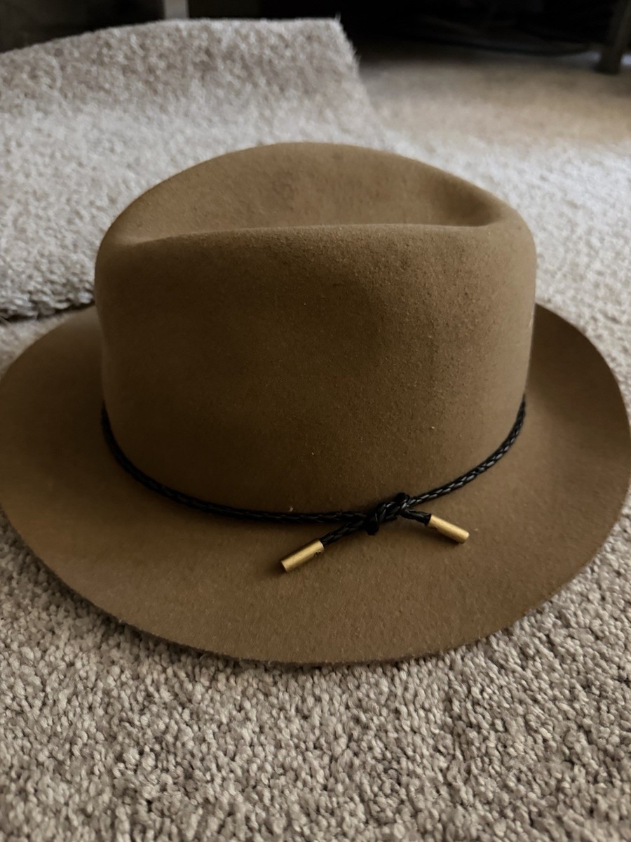 rag & bone Brown Solid Fedora Hat Size S Unisex Adults Wide  display picture 3