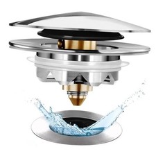 Universal Tub Stopper Bathtub Drain, Pop Up Bathtub Drain Plug and Silver