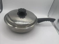 Lustre Craft 5-Ply Multi-Core Stainless Steel 9” Sauce Pan Fry Pan With Lid
