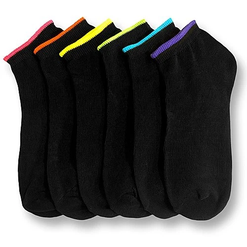 6 12 pares de tobilleras de spandex punta colores neón NO MOSTRAR CALCETINES CORTE BAJO NUEVO Lote #70023 Foto 4 de 4