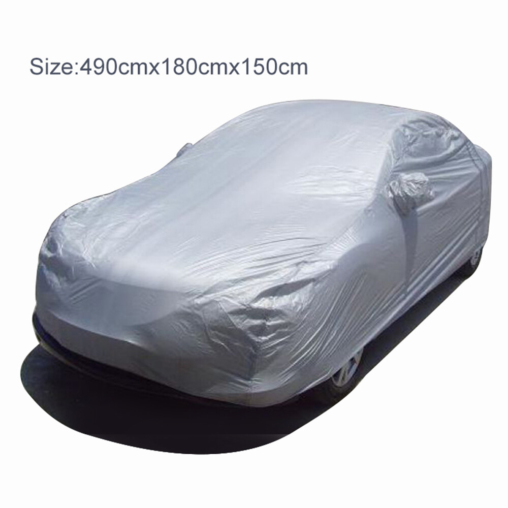 Universal Waterproof Full Car Cover – Anti-UV, Rain, Snow, Dust, Scratch – Silver/Black